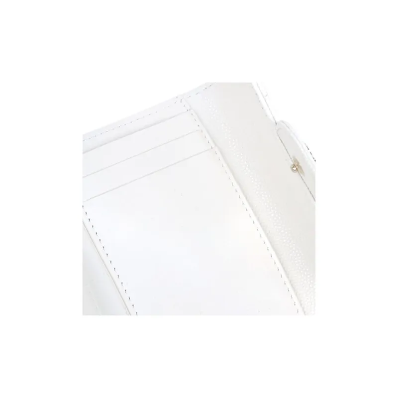 CHANEL Grain Caviar Calfskin Wallet Trumpets Women's White-5