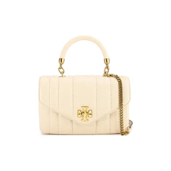 TORY BURCH Kira Leather Shoulder Bag, Crossbody Bag, Handbag Mini Women's Beige
