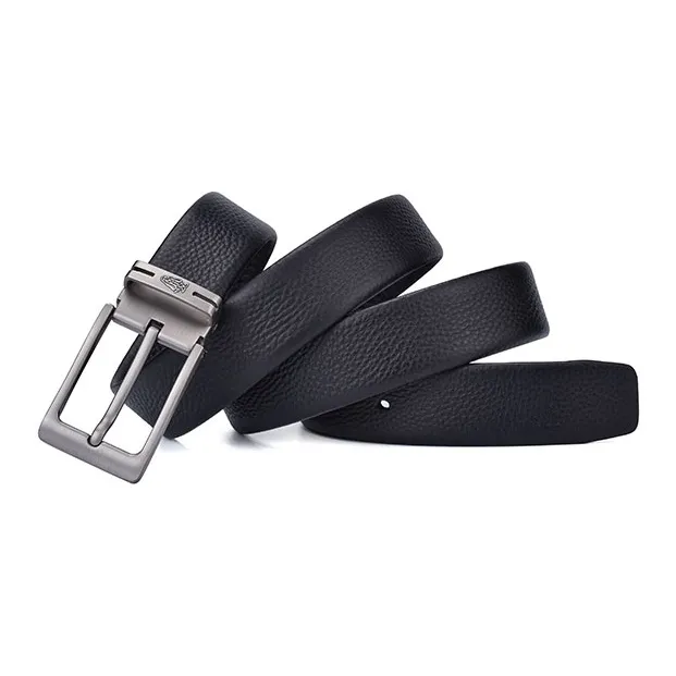 Hush Puppies High End Pin Buckle Cow Leather Leather Belts Men's 3.5cm-2