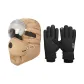 Khaki Trapper Hat+Goggles+Black Thermal Gloves
