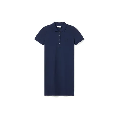 LACOSTE Short-Sleeved Dresses Women's Navy Blue