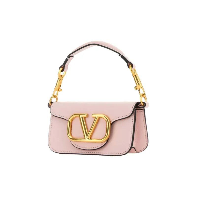 Valentino Locò Cow Leather Shoulder Bag Women's Pink-1