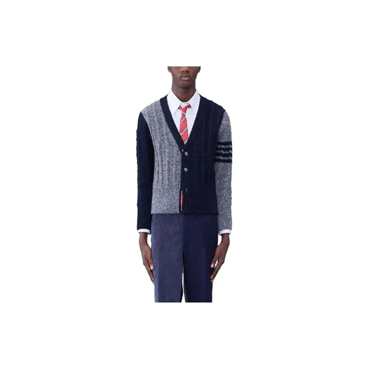 THOM BROWNE 4 Bar Stripe Detailed Cardigan-0