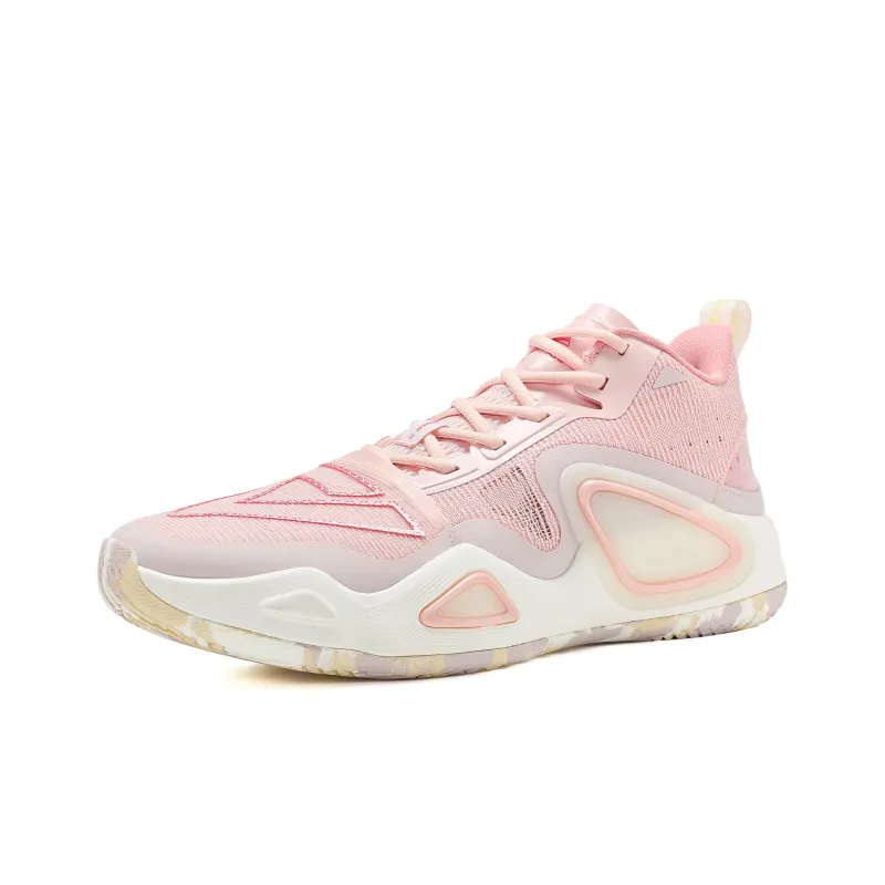 PEAK State Extreme Triangle 2.0 Anti Slip Wear Resistant Mid Top Basketball Shoes Men's Blossom Pink-2