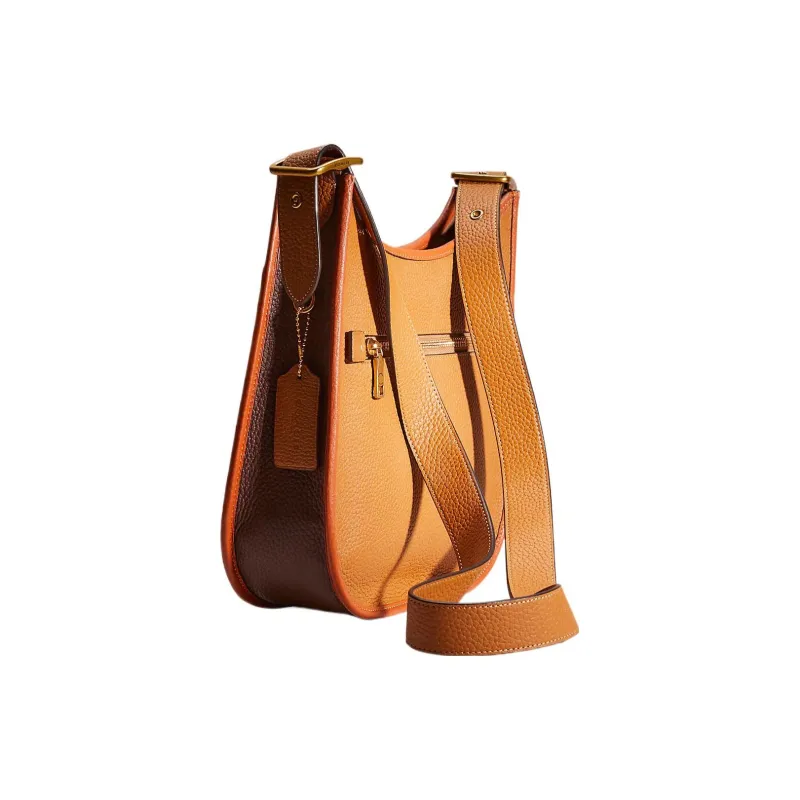 COACH Emery Leather Hobo Bag Shoulder Bag Crossbody Bag Large Size Women's Papaya Color-1