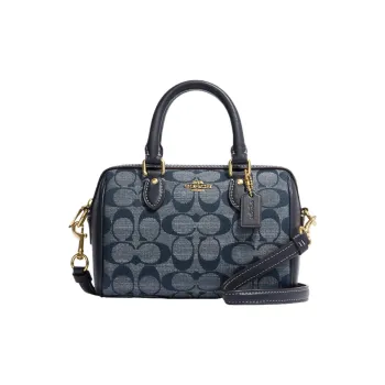 COACH Rowan Fabric Handbag, Shoulder Bag, Crossbody Bag Mini Women's Denim Blue