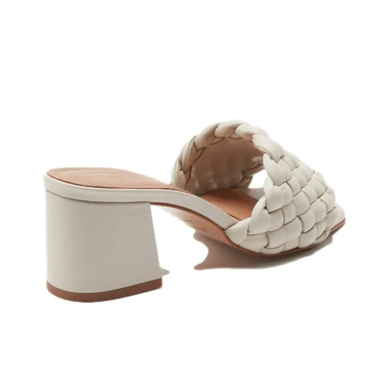 FLATTERED Odessa Slide Slippers 4cm Women's White-2