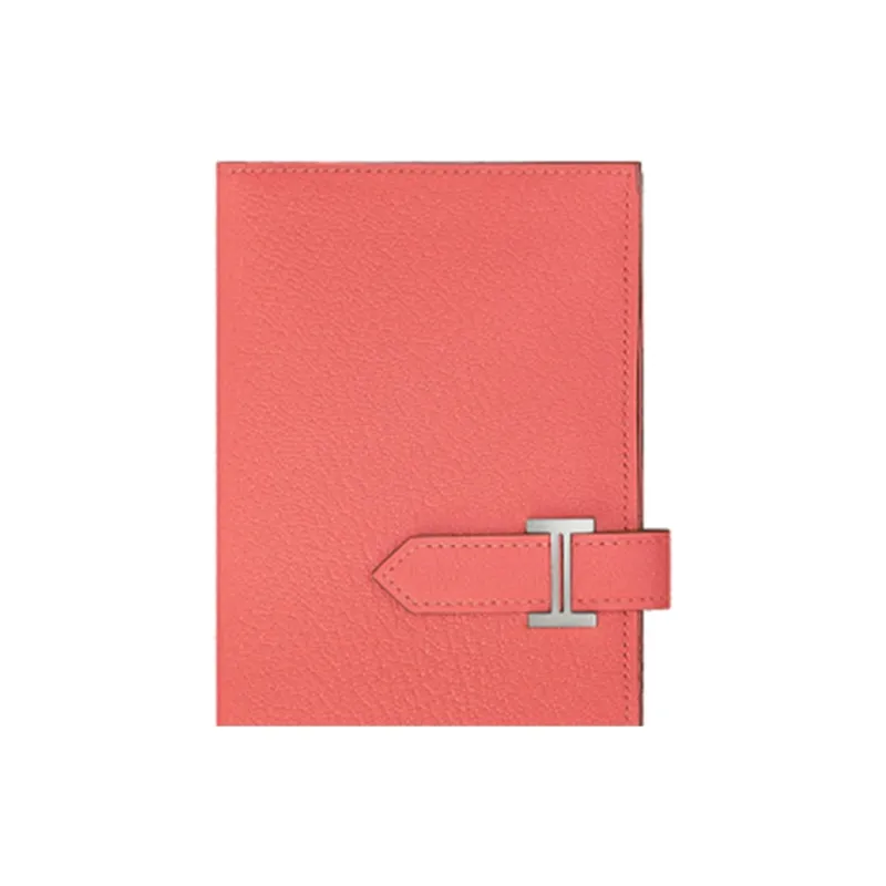 HERMES Bearn Mysore Goat Skin Wallet Women's Red-2