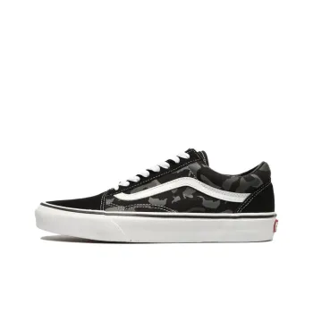 Vans Old Skool Cushioning, Wear Resistant Low Top Skateboard Shoes Unisex Camouflage Black