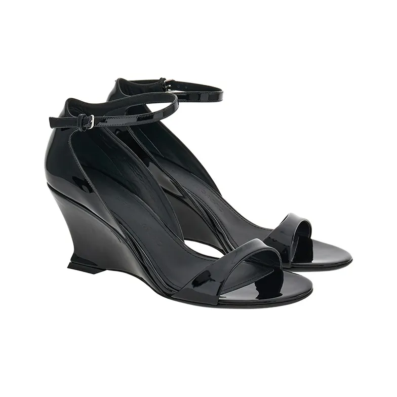 FERRAGAMO 100mm Patent Leather Sandals-2