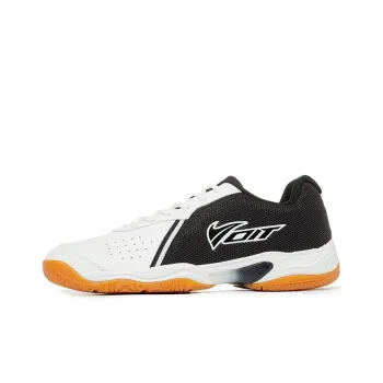 VOIT Cushioning Abrasion Resistant Breathable Low Top Badminton Shoes Unisex White Black