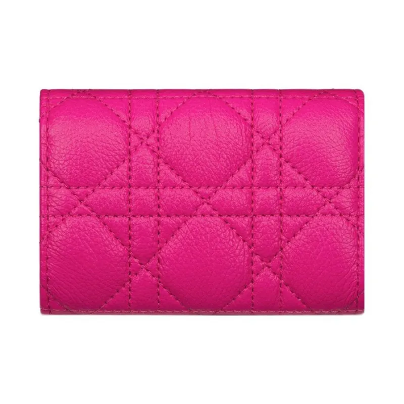 DIOR Caro Soft Calfskin Wallet Extra Small Women's Rose Red-2