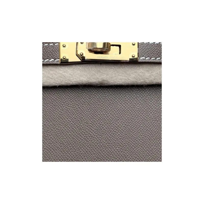 HERMES Mini Kelly Generation 1 Madame Leather Kelly Bag Handbags Women's 18 Etoupe Elephant Gray-4