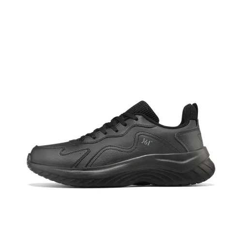 361° Slip Resistant Lightweight Warm Low Top Running Shoes Men's Obsidian Black