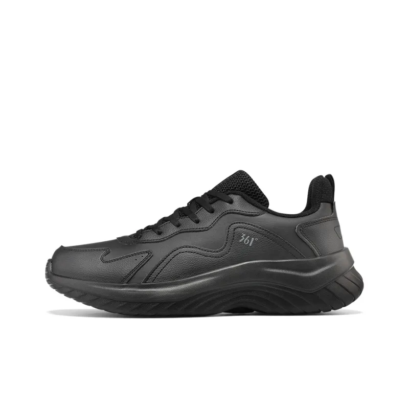 361° Slip Resistant Lightweight Warm Low Top Running Shoes Men's Obsidian Black-0