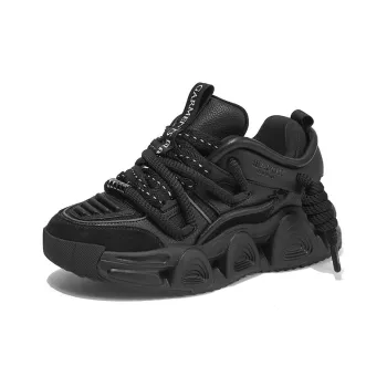 Masongarments Storm 2 Abrasion Resistant Breathable Height Increasing Low Top Chunky Sneakers Unisex Jet Black