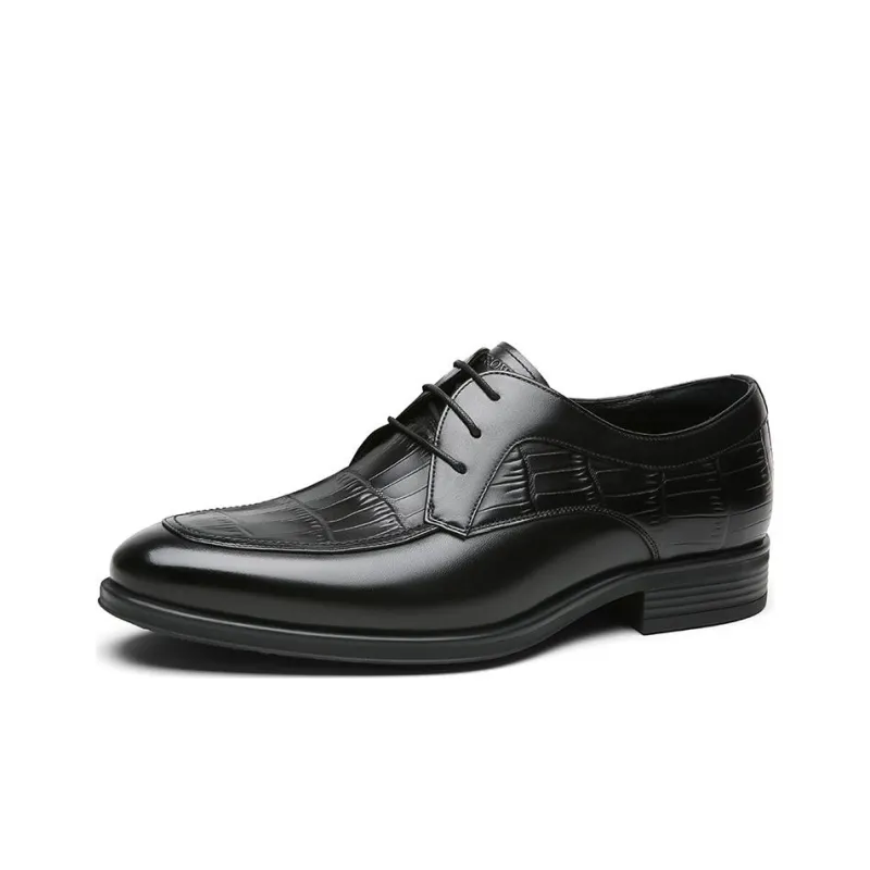 CROWN Dress Shoes Men Low Top Black-1