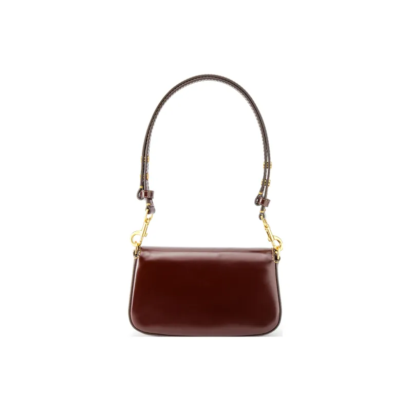 TORY BURCH Britten Leather Shoulder Bag Baguette Bag Portable Crossbody Bag Shoulder Bag Women's Burgundy-4