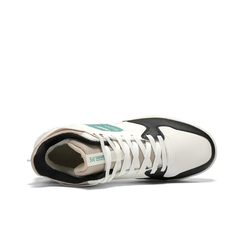 361° Warm High Top Skateboard Shoes Men's White Cyan-2