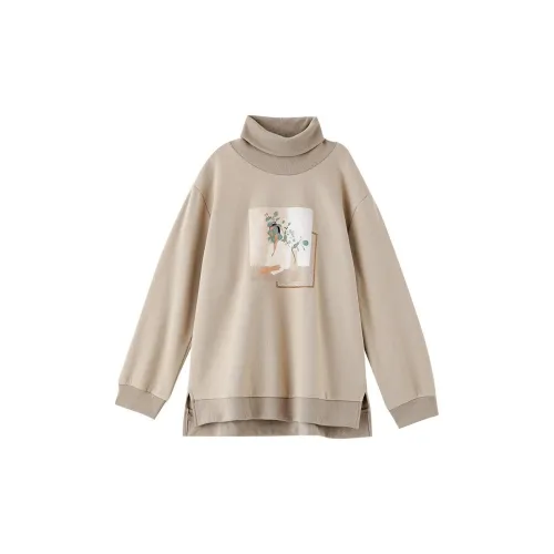 OUNIXUE Sweatshirts Women's Greige