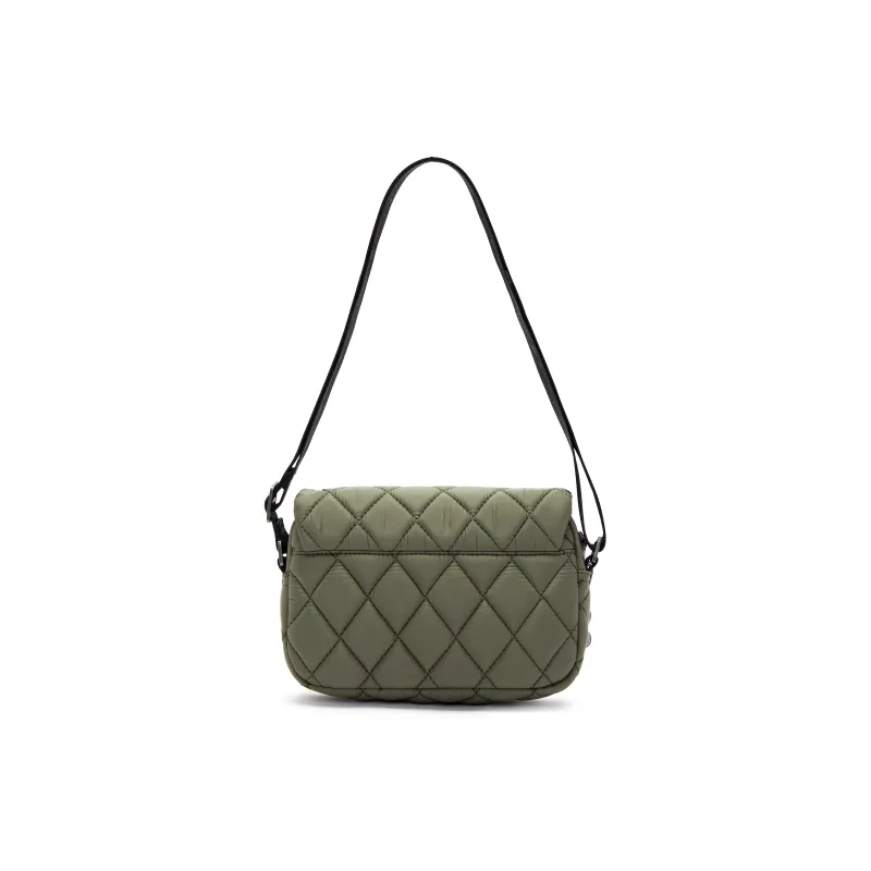 Champion Fabric Shoulder Bag Small Size Unisex Dark Green/Black-3