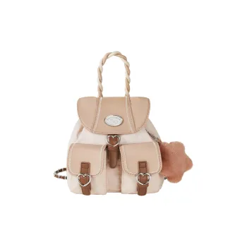 Miffy Nylon Fabric With PU Shoulder Bag, Crossbody Bag, Handbag Regular Women's Khaki/Ecru