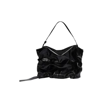YProject Cow Leather Handbag Women's Metallic Black