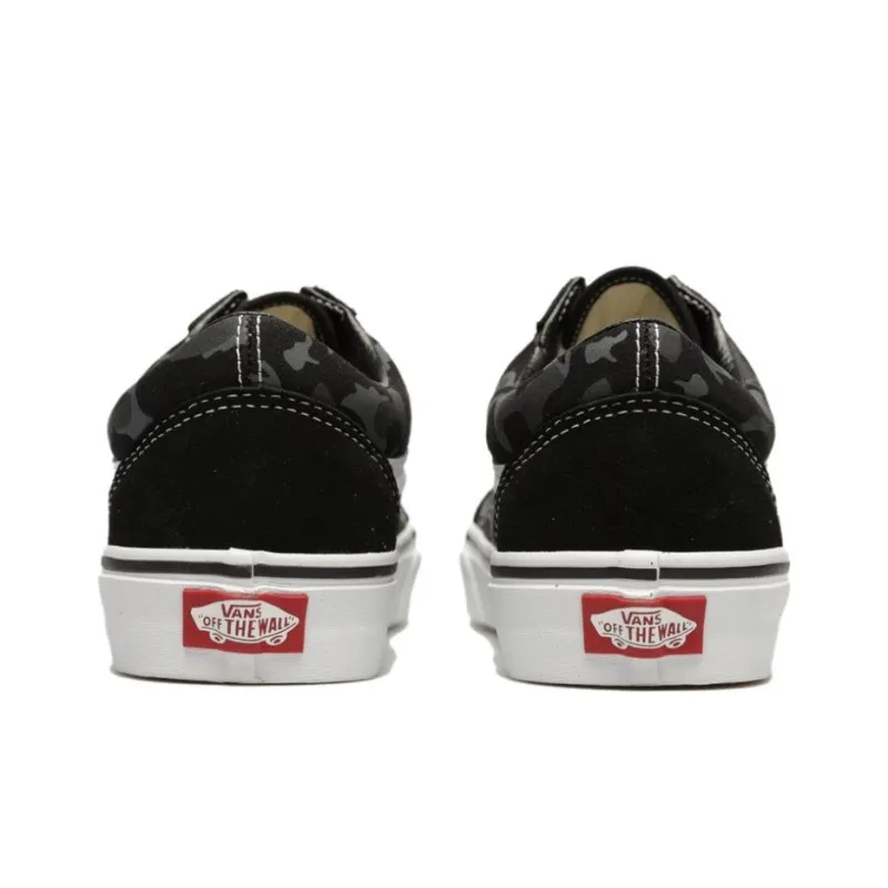 Vans Old Skool Cushioning, Wear Resistant Low Top Skateboard Shoes Unisex Camouflage Black-4