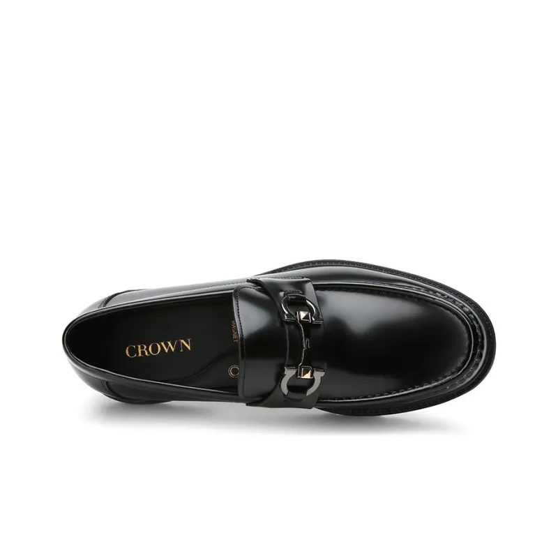 CROWN Loafers Men's Black One Yard Larger-3
