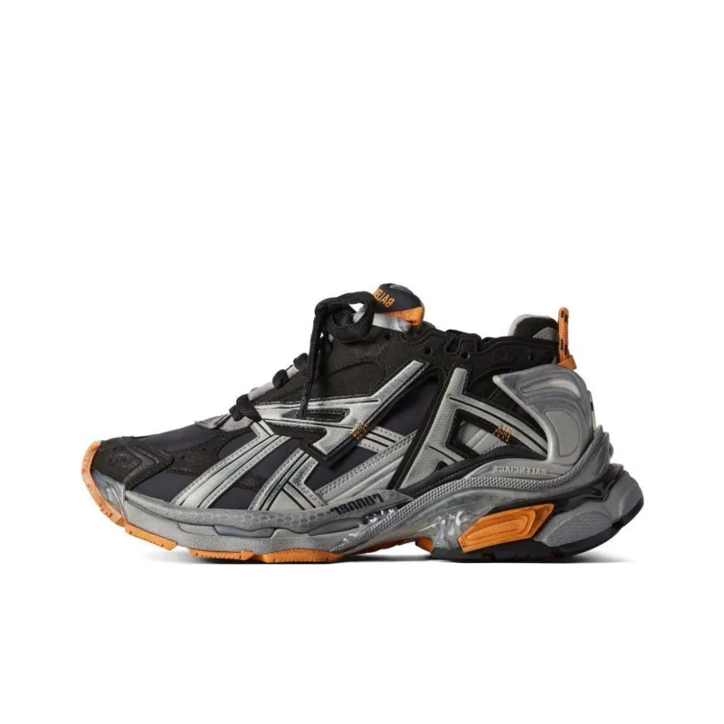 Balenciaga Low Top Casual Shoes Men's Gray Orange-0