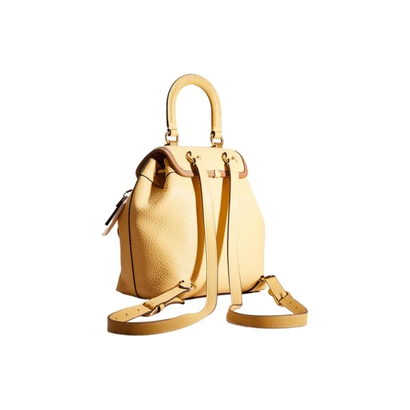 COACH Riya Glove Tanned Leather Backpack Medium Size Women's Lemon-2