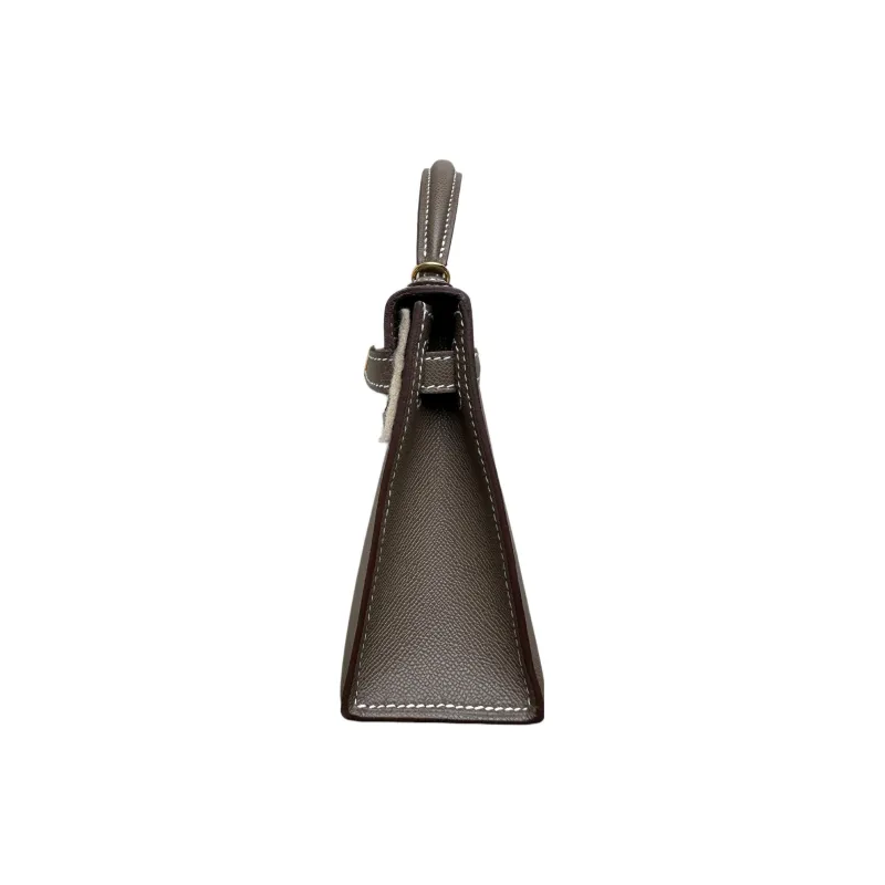 HERMES Mini Kelly Generation 1 Madame Leather Kelly Bag Handbags Women's 18 Etoupe Elephant Gray-1
