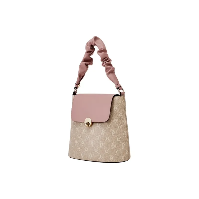 Hush Puppies Synthetic Leather Shoulder Bag Medium Size Women's Khaki/Beige Apricot/Coffee-7