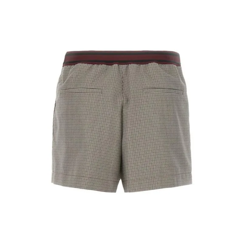 MARNI Logo Band Houndstooth Patterned Shorts-1