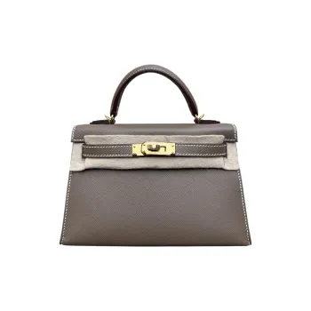 HERMES Mini Kelly Generation 1 Madame Leather Kelly Bag Handbags Women's 18 Etoupe Elephant Gray