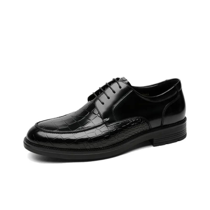 CROWN Dress Shoes Men Low Top Black-1