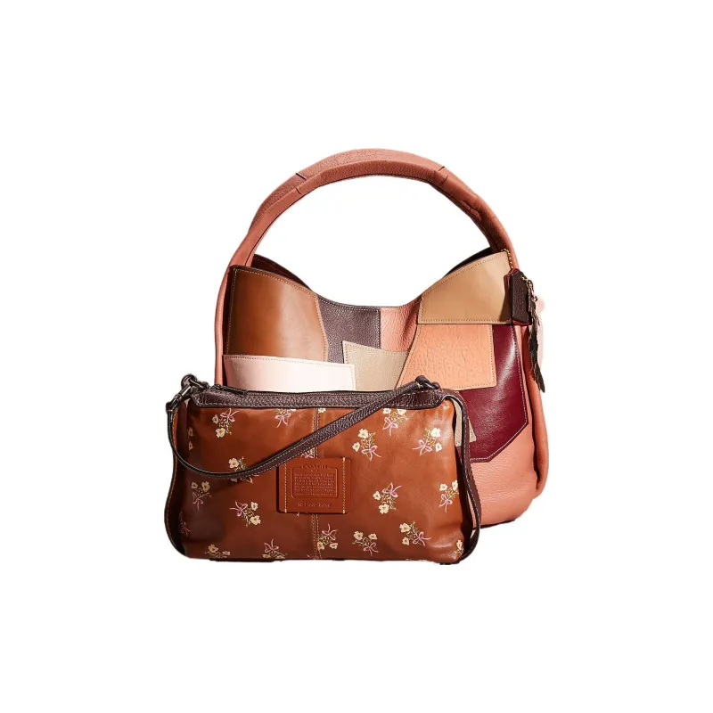 COACH Hobo Leather Hobo Bag One Shoulder Handbags Large Size Women's Light Brown-1