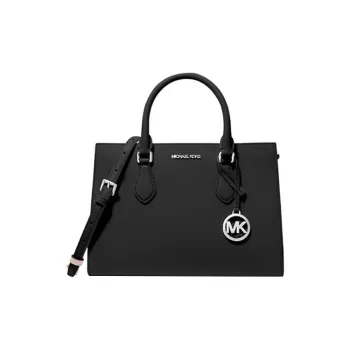 MICHAEL KORS Coated Canvas With Polyester Handbag, Shoulder Bag, Crossbody Bag Medium Size Women's Black