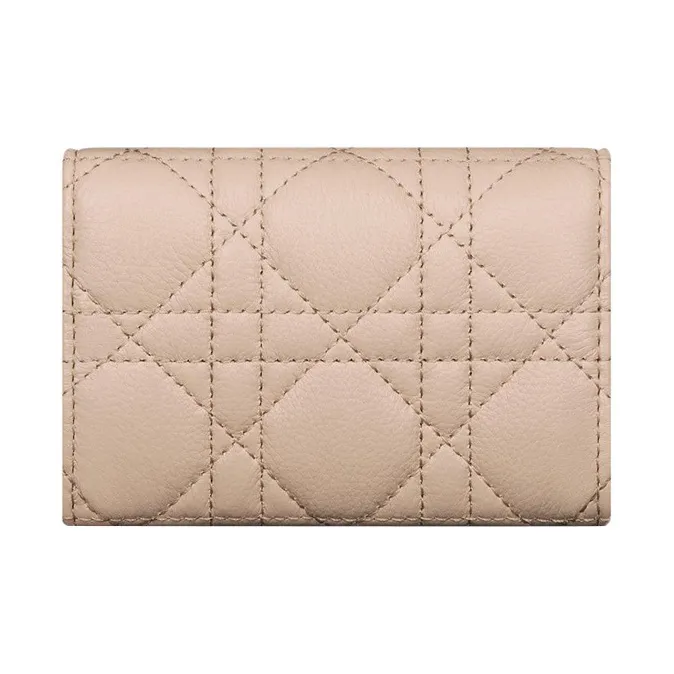 DIOR Caro Calfskin Wallet Extra Small Women's Caramel Beige-2