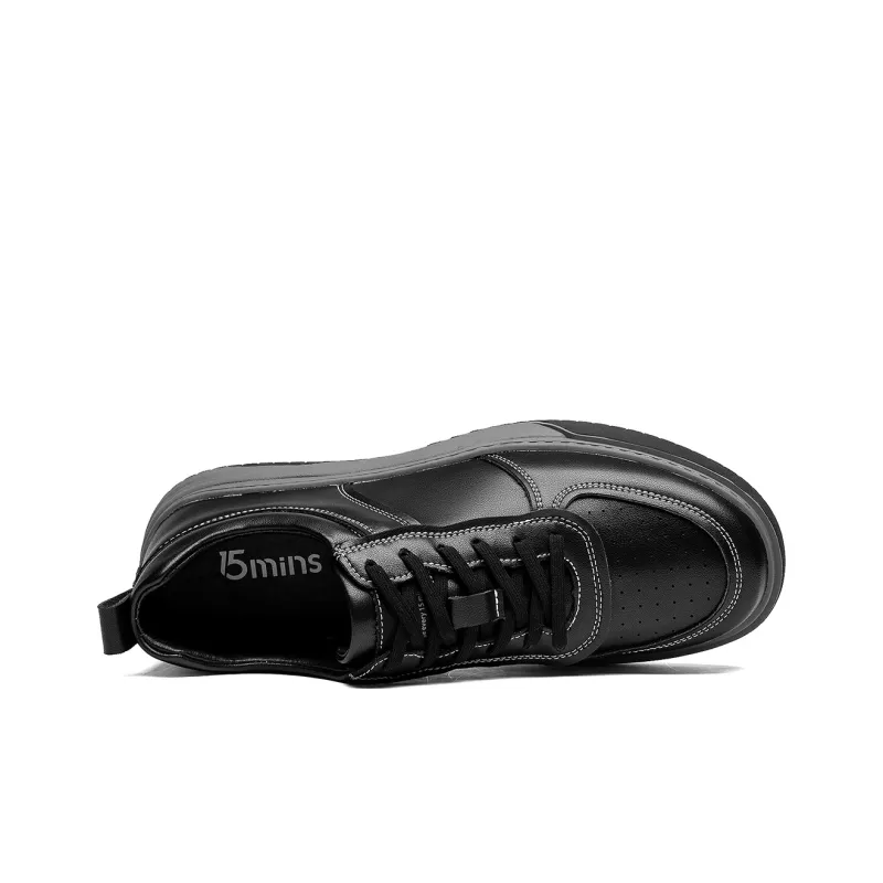 15 MINS Wear Resistant Low Top Skateboard Shoes Men's Black-2