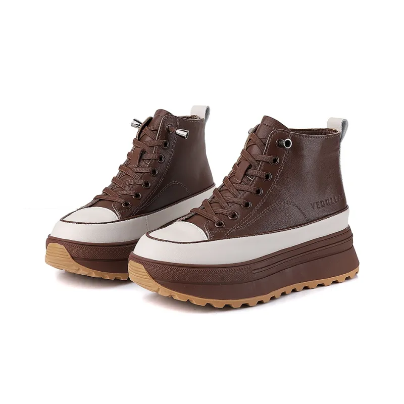 VEDULLAR Thermal Abrasion Resistant Height Increasing High Top Skateboard Shoes Women's-9
