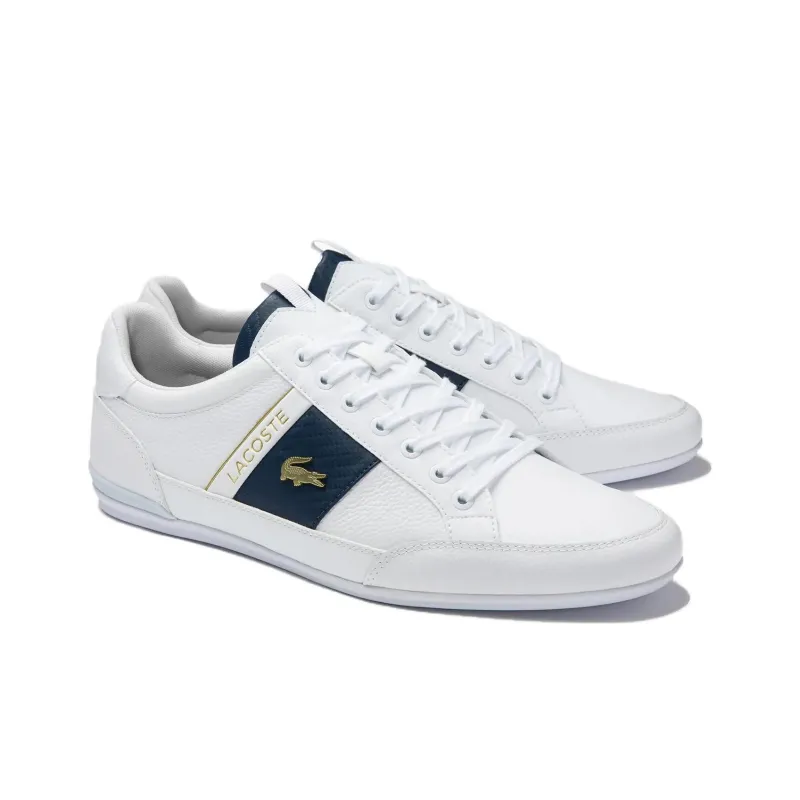 LACOSTE Low Top Skateboard Shoes Men's White-1
