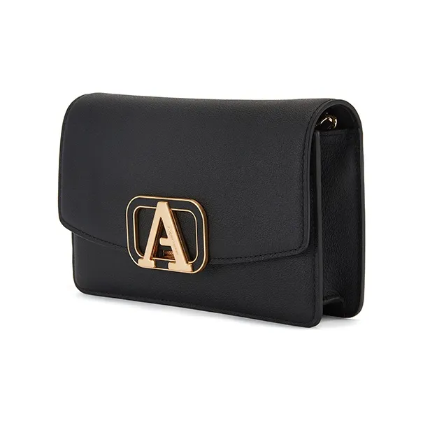 AQUASCUTUM Embossed Cow Leather Crossbody Bag Shoulder Bag Backpack Women's Brown & Black-2