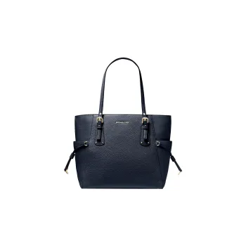 MICHAEL KORS Voyager Leather Tote Bag, Shopping Bag, Shoulder Bag, Handbag Small Size Women's Marine Blue