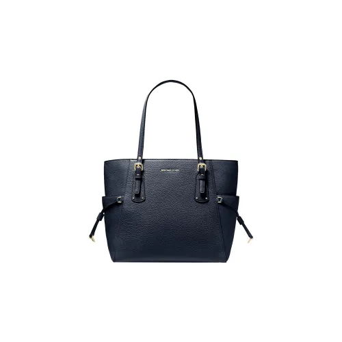 MICHAEL KORS Voyager Leather the Gelb Bag, Shopping Bag, Shoulder Bag, Handbag Small Size Women's Marine Blue