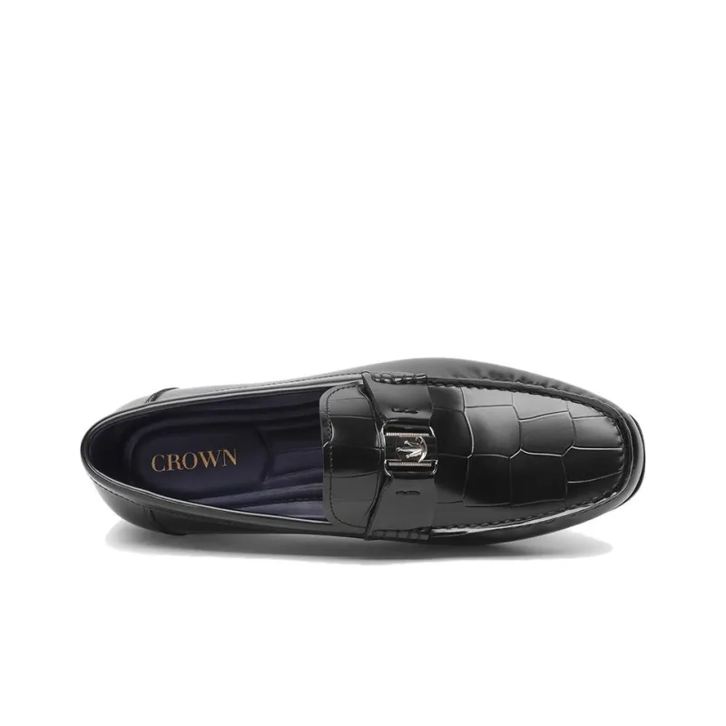 CROWN Loafers Men's Black One Yard Larger-2