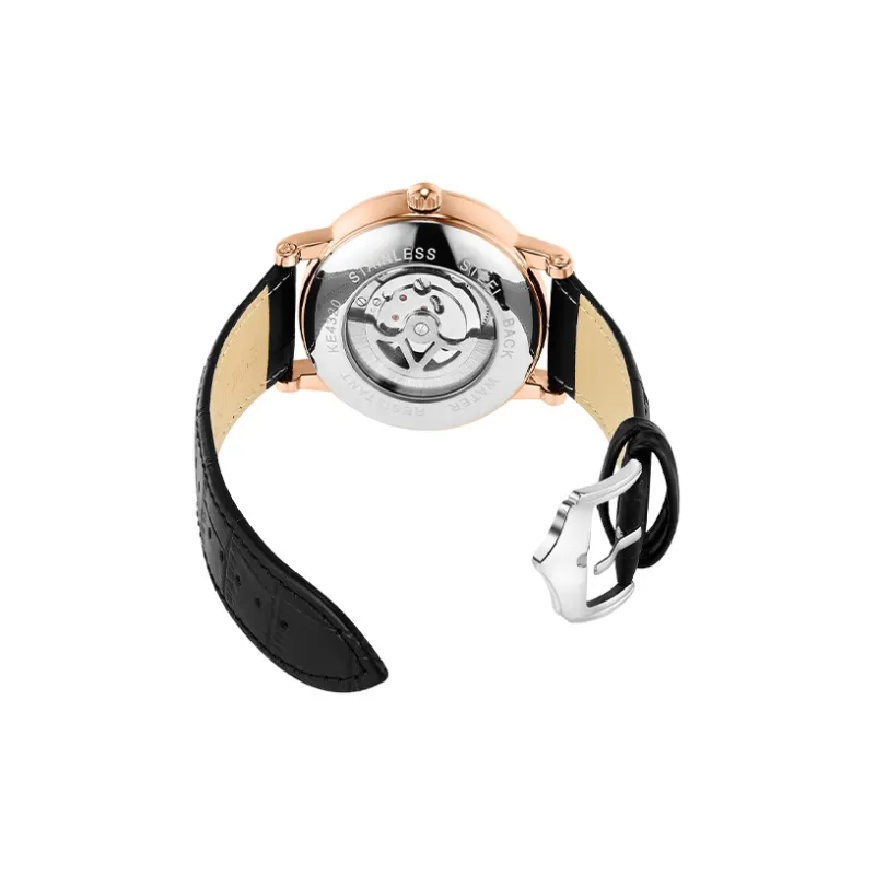 Katie Ermilio Wrist Watch Automatic Mechanical Movement Genuine Leather Strap White Dial Men's Watches-19