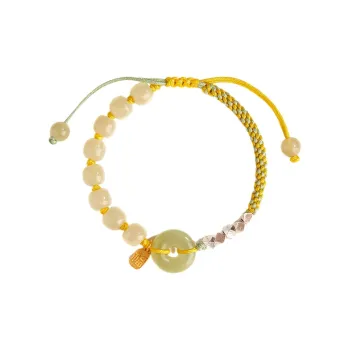 Jianlu Hetian Jade Bracelets Pale Greenish-White Jade Women's