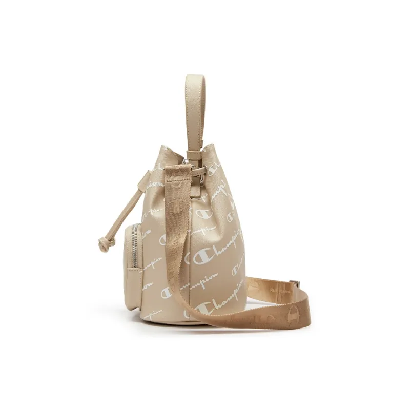 Champion Synthetic Leather Bucket Bag Crossbody Handbag Small Size Unisex Khaki/Blue-2