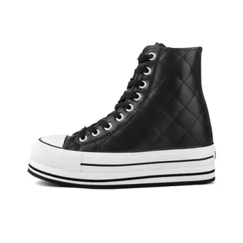 IiJin High Top Skateboard Shoes Women's Black